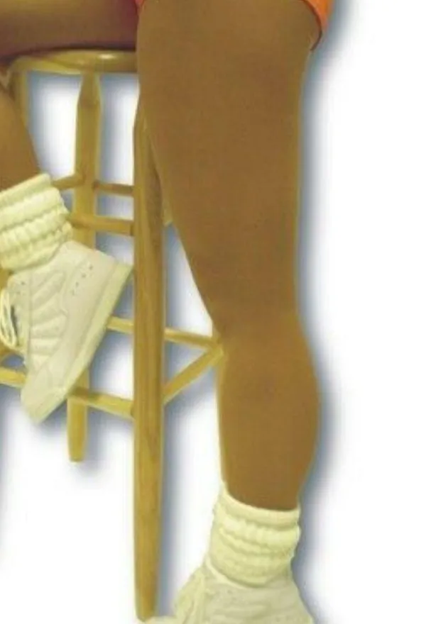 #4 NEW HOOTERS GIRLS UNIFORM WHITE XL LENGTH SCRUNCHIE SOCKS O/S with Flaw - Image 5