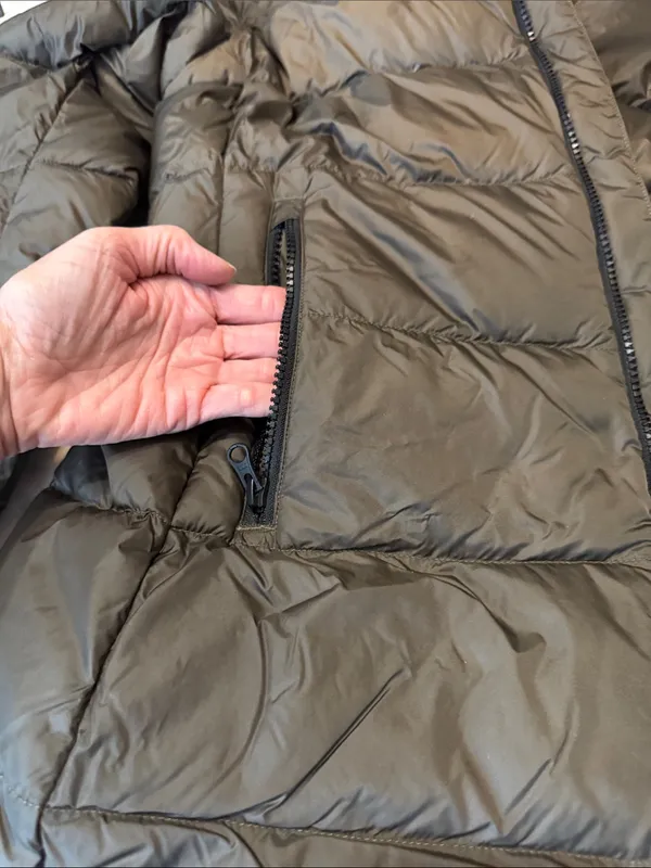 The North Face Women's Olive Green Long Quilted Puffer Jacket - Image 2