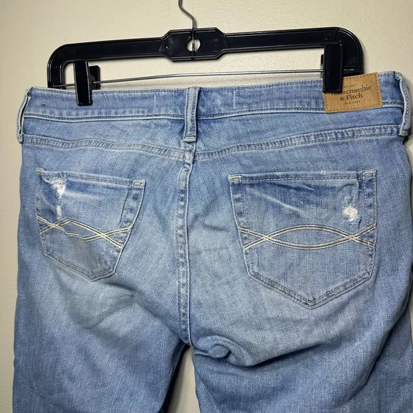 Abercrombie‎ & Fitch Distressed Rhinestone Jeans Women 4/27 Y2K Denim - Image 6