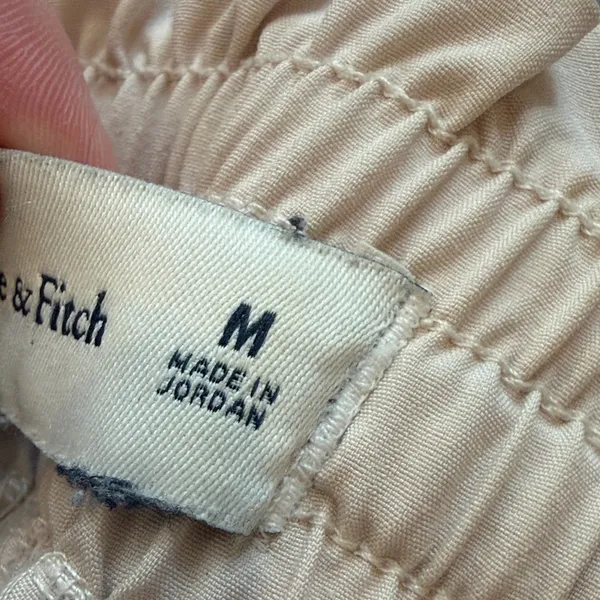 Abercrombie Cream Jogger Pants Size Medium C27-020 - Image 3