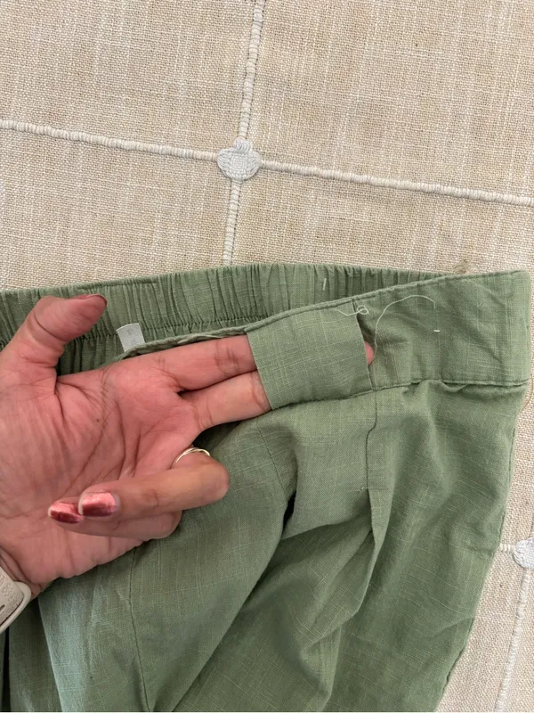 High-Rise Wide Leg Trousers in Olive Green - Image 8