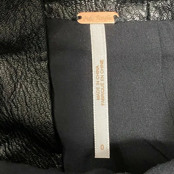 Free People‎ Payton Womens 0 Black Faux Leather Mini Skirt Paperbag Waist Y2K - Image 8