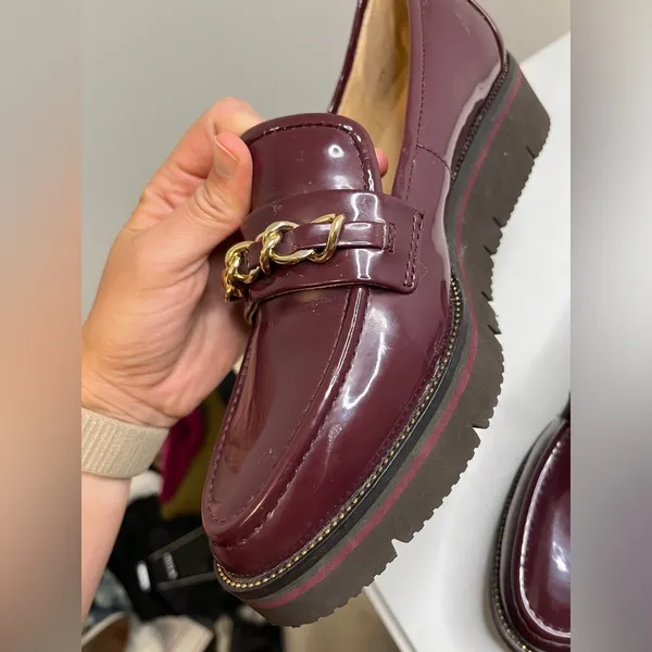 Alex Marie Patent Burgundy Eva Platform Loafers Size 8.5 Academia Preppy - Image 10