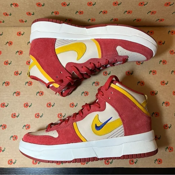Nike Dunk High Up Cinnabar Red Gold Sneakers Women’s 10.5‎ - Image 10