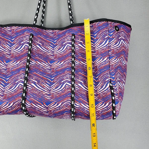 Zubaz Tote Bag Blue Red White Buffalo Bills Zebra Print Neoprene Gameday Large - Image 5