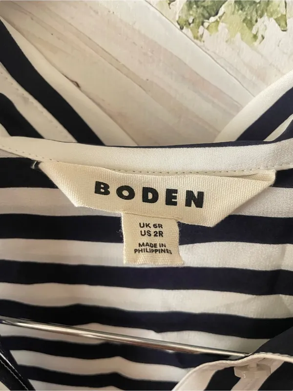 Boden Sienna Stripe 100% Silk Shirt Button Down Blouse Top US 2R - Image 6