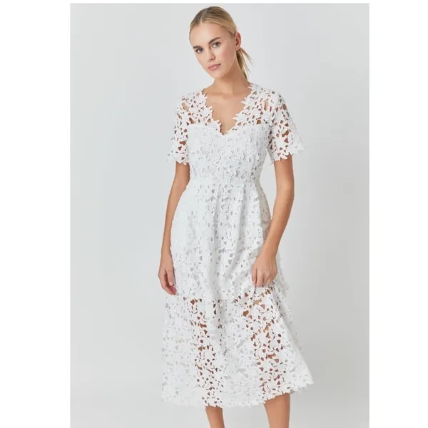 Endless Rose: Allover Lace Midi Dress Endless Rose Medium - Image 4