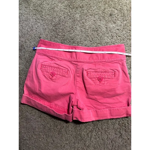 Juicy Couture Pink Sailor Shorts Women Size 2 Button Front Y2K Preppy Cuffed Hem - Image 4
