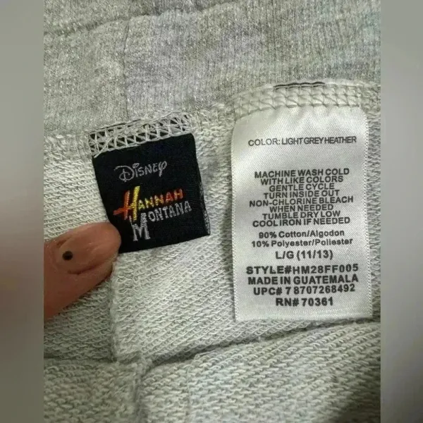 Disney Hannah Montana Y2K Light Grey Heater‎ Cotton Shorts - Image 3