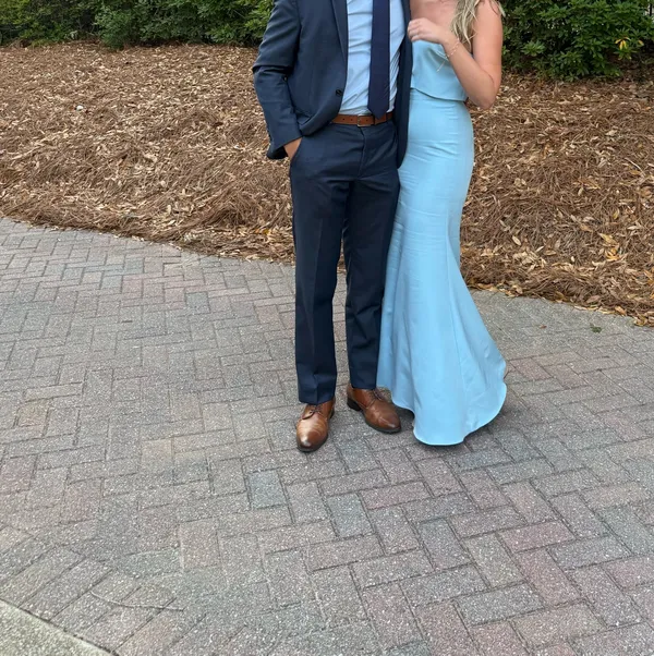 Blue bridesmaid or prom dress - Image 2