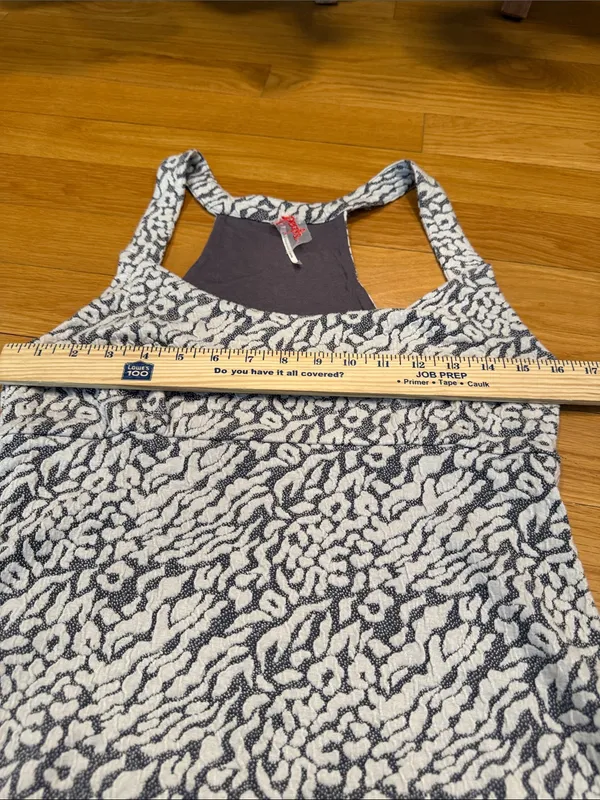 Free people racerback knit dress grey / white leopard style dress size large . - Image 6
