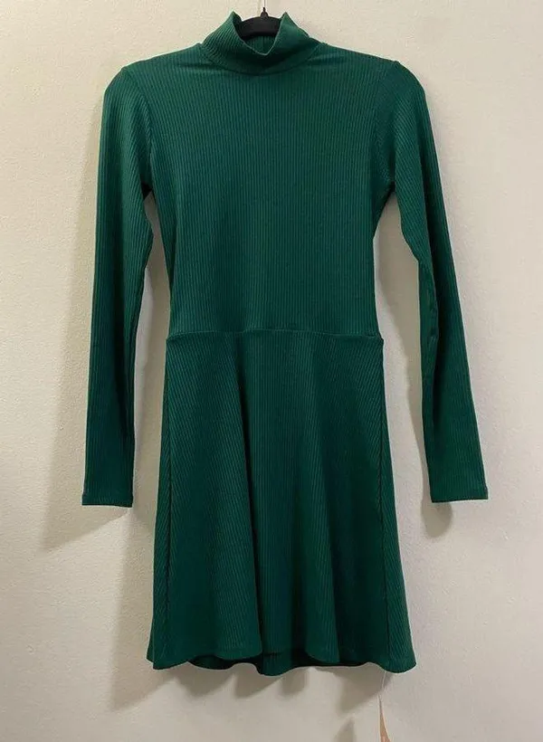 NWT Maya Knit Mock Neck Mini Dress in Emerald - S - Image 3