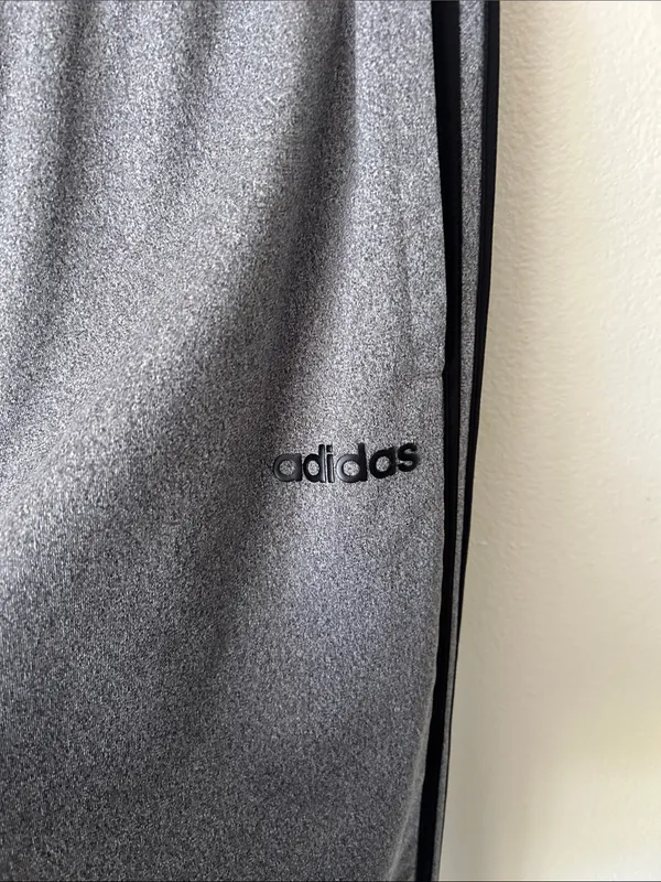Adidas gray Y2k black Pull on sporty athletic loose straight pants M - Image 2