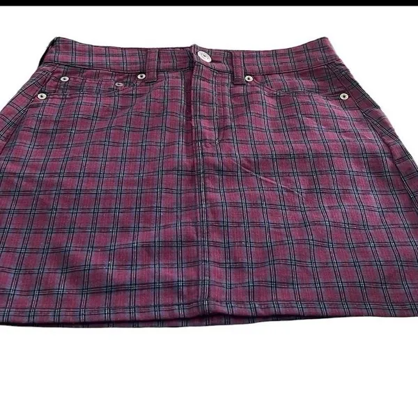 American Eagle High Rise Plaid Mini Skirt - Image 3