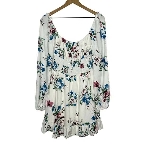 Urban Outfitters Lumiere Mini Dress S White Floral Cottagecore Milkmaid Coquette - Image 2