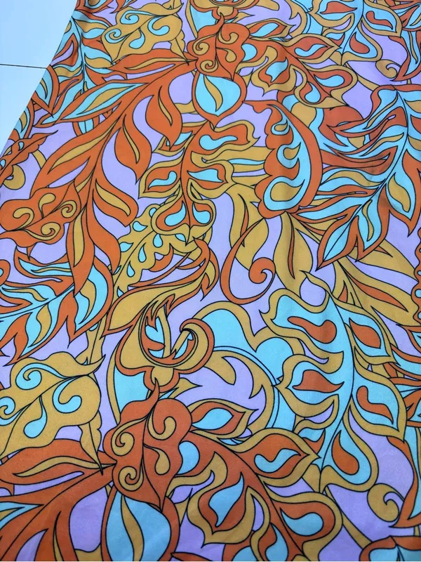VILA Halter Midi Dress in Orange, Pink & Yellow Swirl Print NWT Size EU M - Image 4