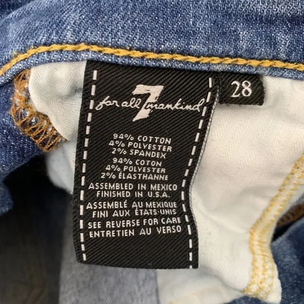 7 for all‎ mankind Roxanne Ankle Fray Jeans in Bright Houston Size 28 - Image 9