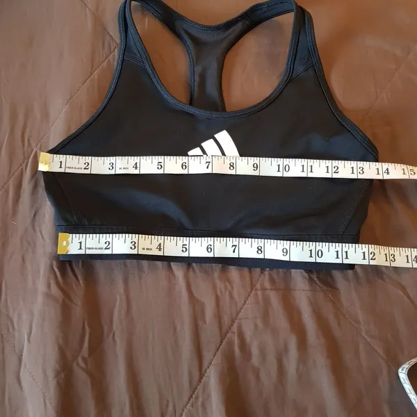 Adidas Top Cropped Activewear Sz Small Womens Sports Bra Logo Mesh Work Out Gym - Image 11