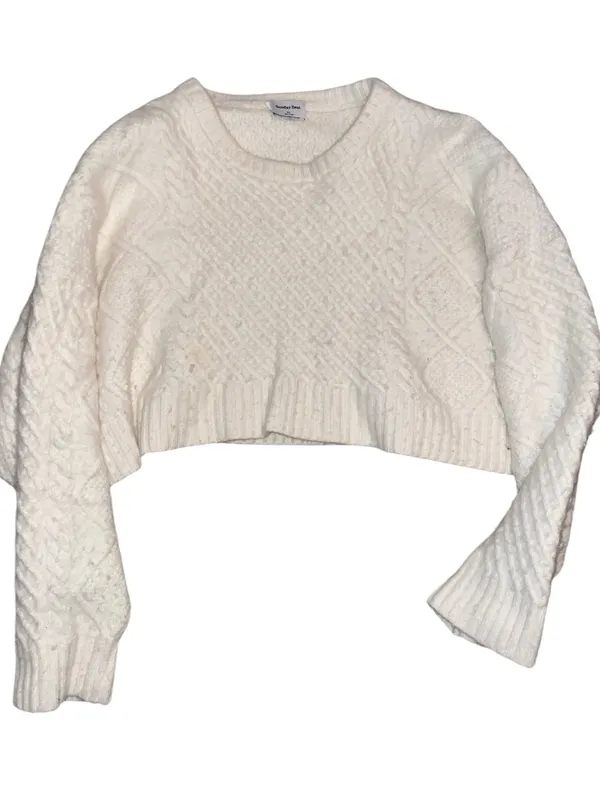 Aritzia Sunday Best Merino wool cropped cable-knit sweater - Image 2