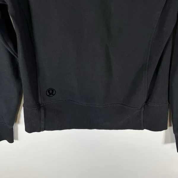 Lululemon‎ Women's Floral Flock Pullover Black Mock Neck Sweatshirt Back Size 10 - Image 6
