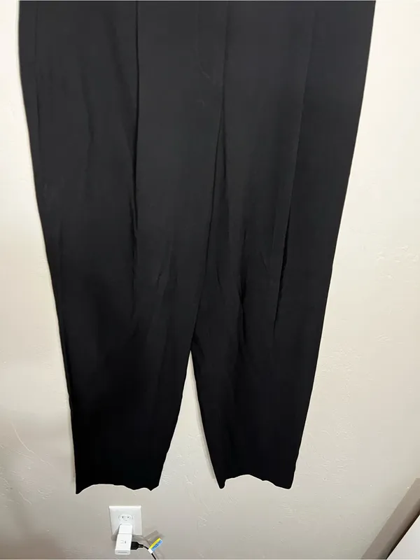 Zara NWT Black Paperbag High Rise Pleated Belted Tapered Trouser‎ Pants - Image 4