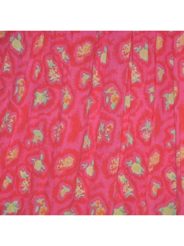 Vintage 90s Y2K Victoria Holley Floral Rayon Maxi Skirt Pink Boho Cottage Size M - Image 5