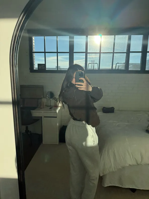 Adidas Brown Cropped Zip Up Hoodie - Image 3