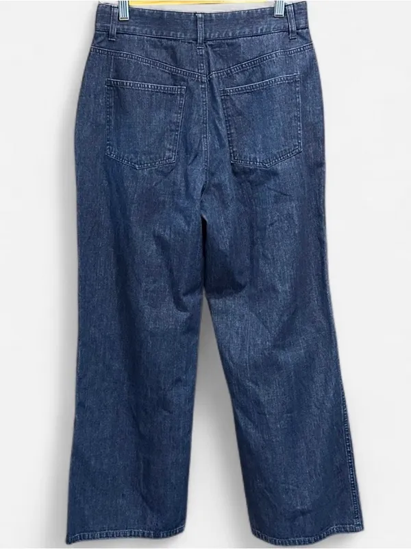 Jenni Kayne High Rise Wide Leg Denim Trouser Jeans 100% Cotton Size 2 - Image 5