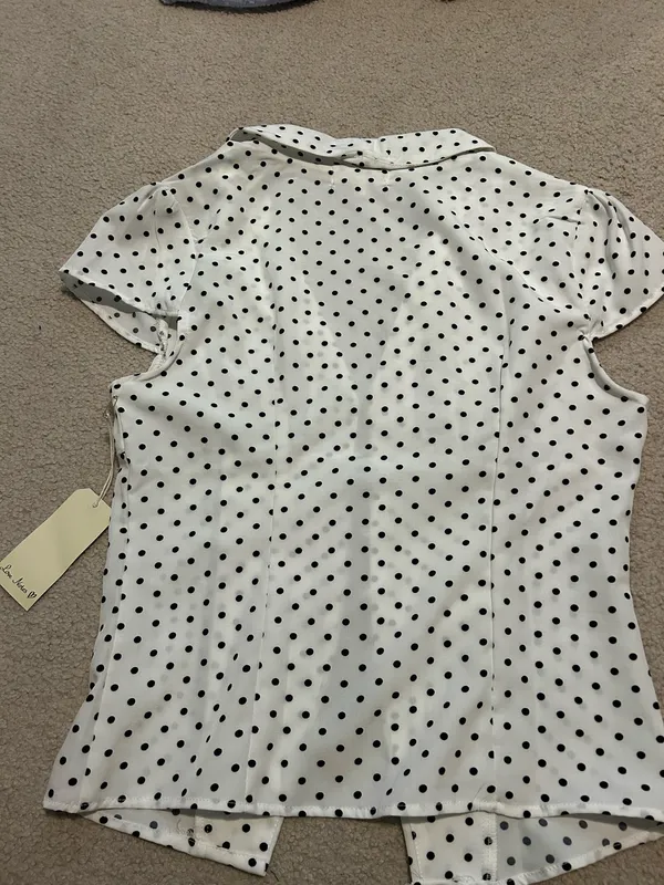 Love Notes Button Down polka dot shirt - Image 3