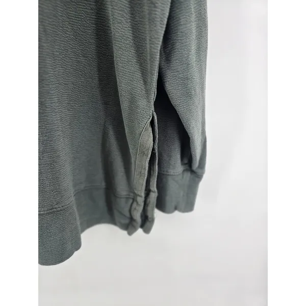 Aerie Sweatshirt Womens Small Waffle Knit Gray Side Slit Oversized‎ EUC - Image 4