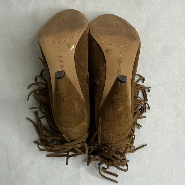 Vince Camuto Erichan Fringe Suede‎ Ankle Boots Brown Women 9M - Image 6
