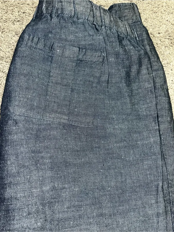 New York & Co. Linen Cotton Wide-Leg Drawstring Pants - Image 5