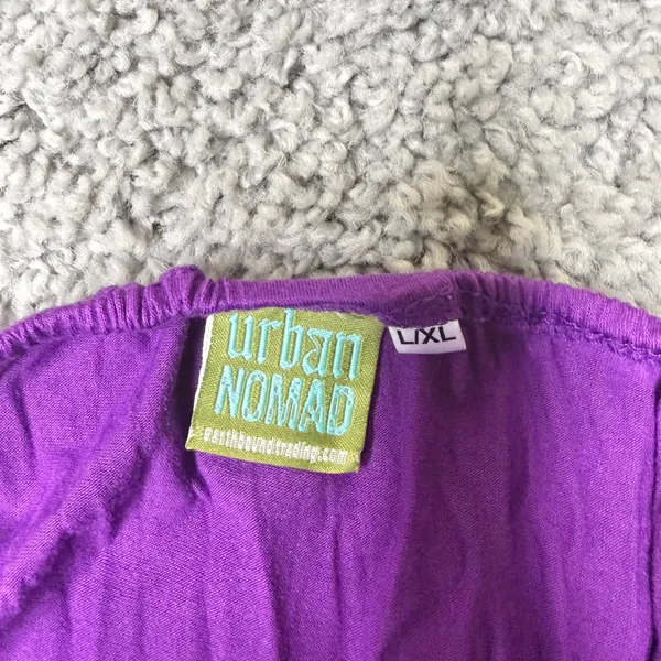 Urban Nomad Earthbound Trading Purple Halter Bubble Hem Boho Top Womens L XL - Image 3