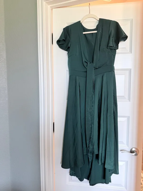 Satin Dress Amazon Midi Green - Image 3