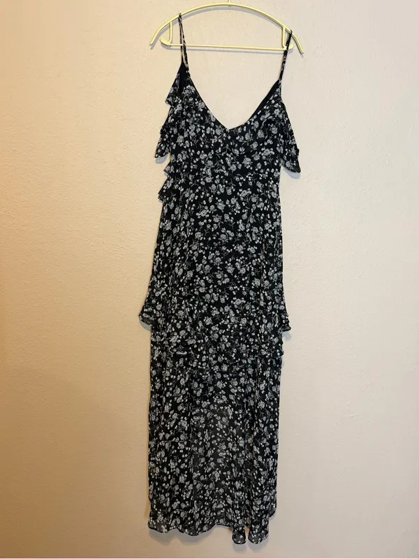 ASTR‎ The Label Floral Print High/Low Tiered Ruffle Maxi Dress Size Small - Image 10