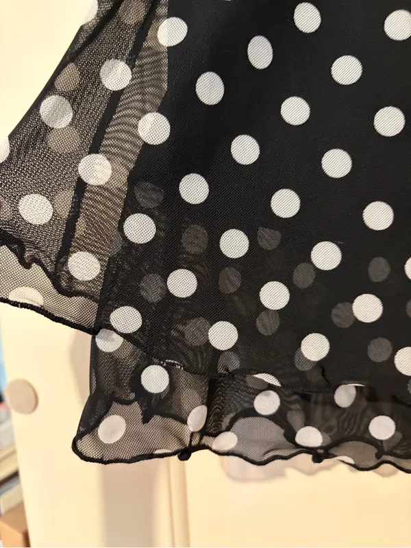 See You Monday Black & White Polka Dot Midi Pencil Skirt Size M - Image 3