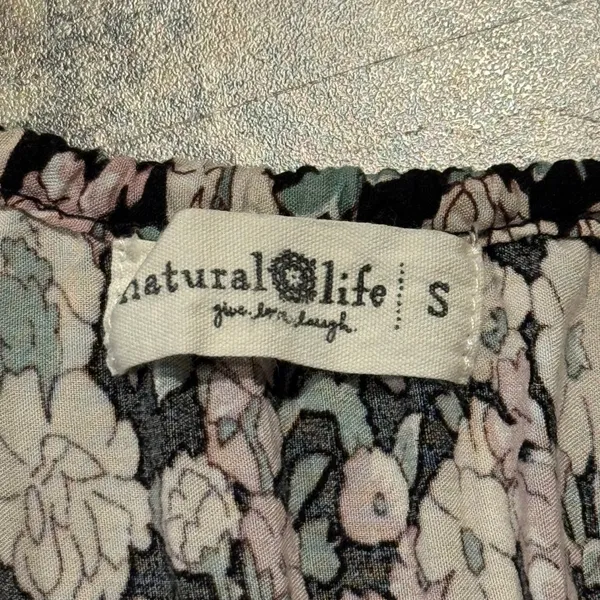 Natural Life Maxi Sundress Ditsy Floral Tiered Flowy Boho Cottagecore Prairie S - Image 6