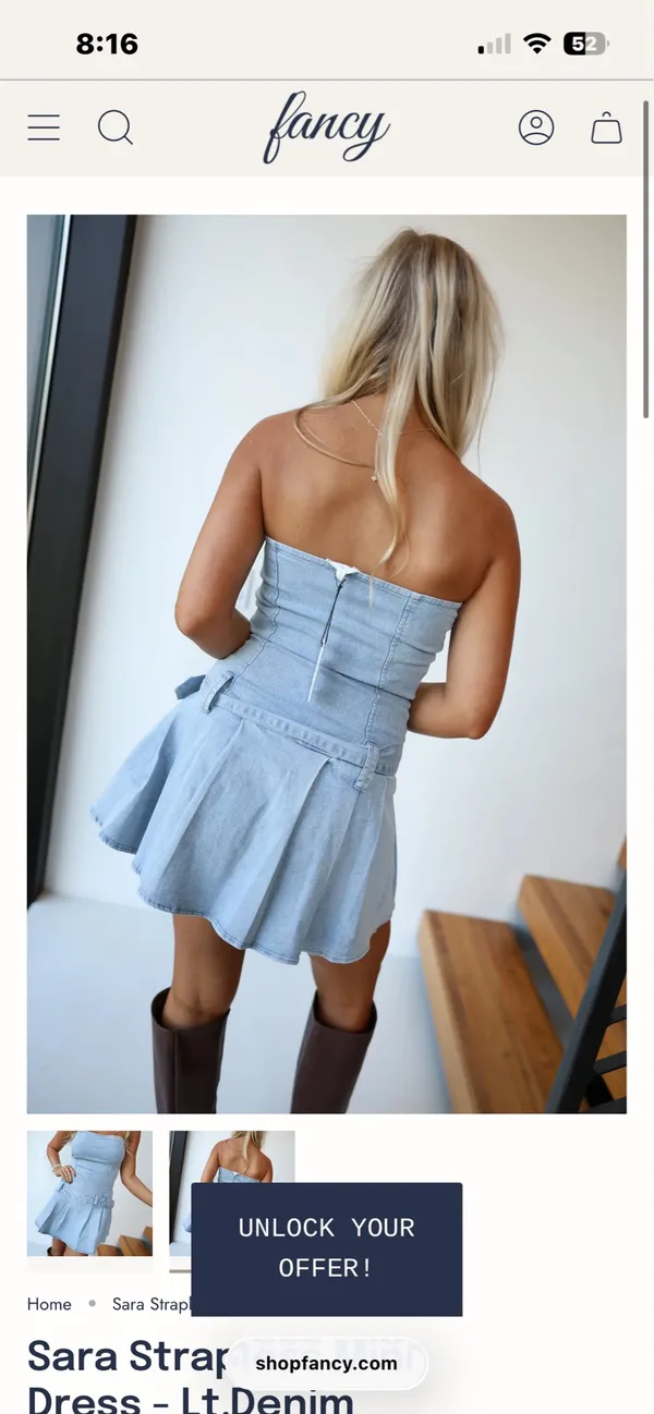 Denim mini dress Fancy D Boutique - Image 2