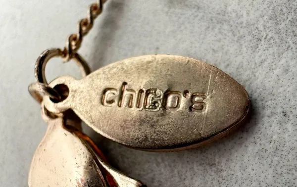 Chico's Rose Gold Tone Chain Link Rhinestone Pendant Necklace ✨ - Image 9
