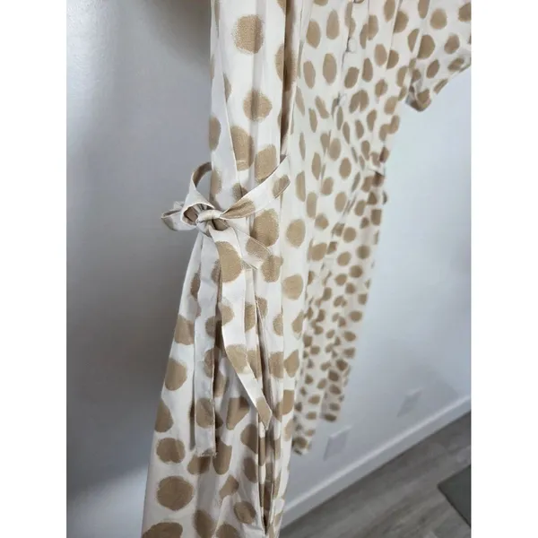 Loft Polka Dot Midi Dress Cotton Preppy Coastal Teacher Office Tea Party Size 10 - Image 4