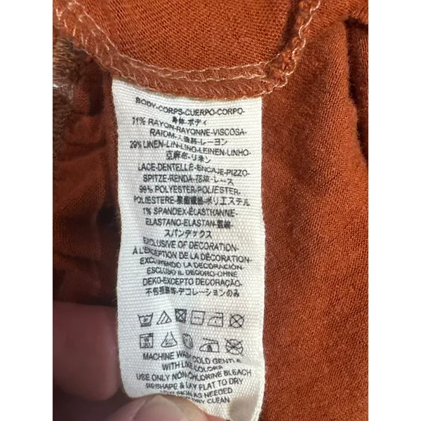 Free People Moonlight Romantic Tunic Rust Copper‎ Size Medium - Image 9