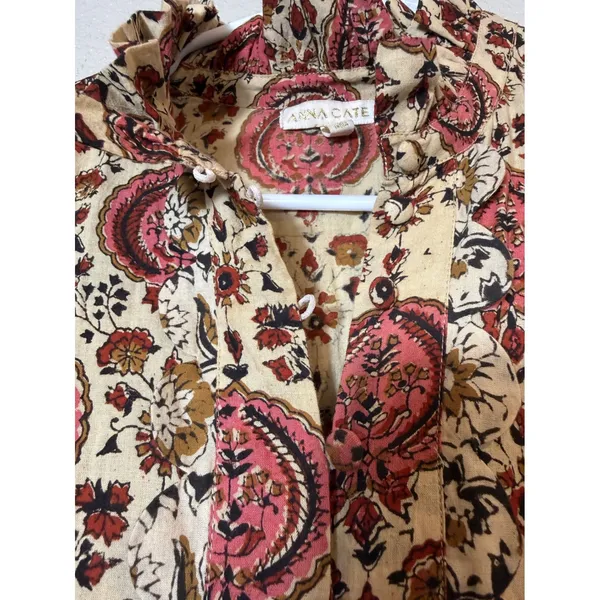 Anna Cate Paisley Floral Ruffle Tie Waist Tiered Dress Size S - Image 9