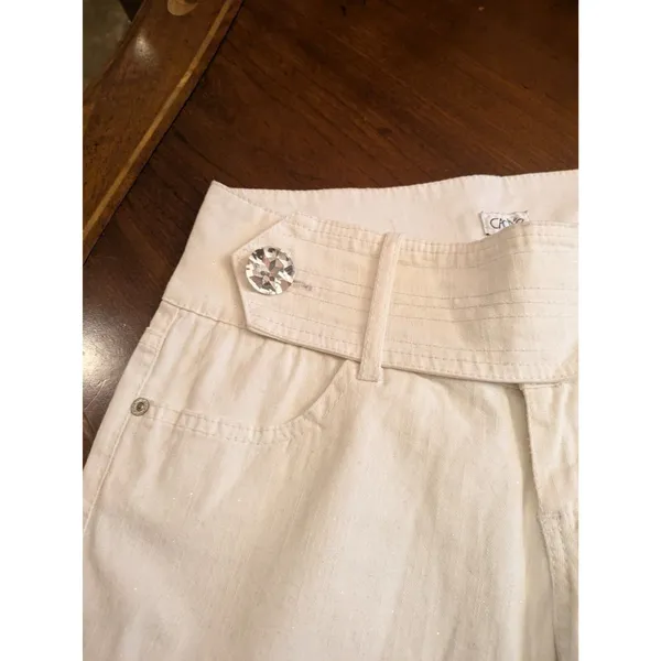 Cache White Denim Capri Jeans Women’s Size 4 - Image 6