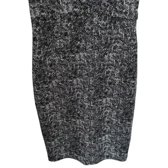 White House | Black Market Black & White Micro Polka Dot V-Neck Midi Pencil Dress Career Church Size 8 - Image 4
