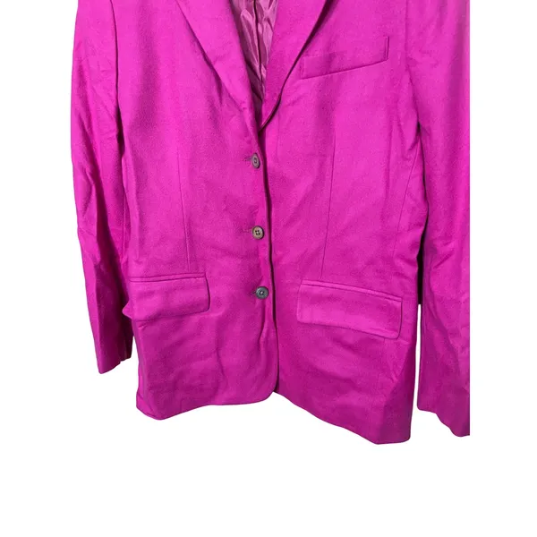 GAP Women's Hot Pink Wool‎ Blend Blazer Classic Button Career Jacket Size M - Image 3