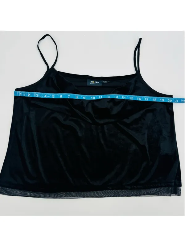 Maeve Halsey Camisole Black Velvet Cowl Neck Tank Top Size XL - Image 6
