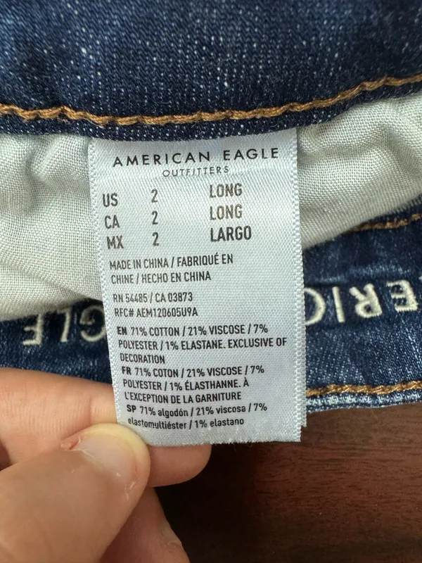 American Eagle Next Level Stretch Distressed Hi-Rise Jegging Jeans Size 2 Long - Image 7