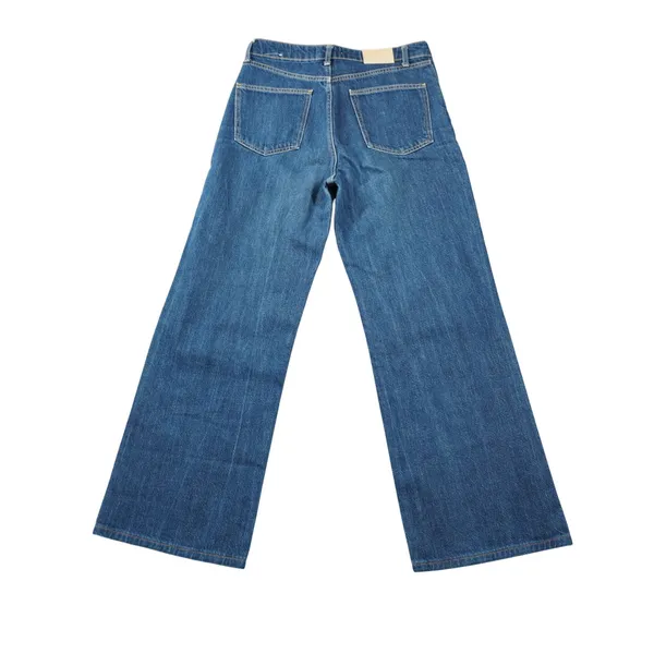 Mango MNG‎ Women's Size 4 Denim 100% Cotton Wide Leg High Waisted Blue Jeans - Image 6