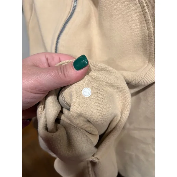 Lululemon Scuba Oversized Half-Zip Hoodie in a light beige XL-XXL - Image 4