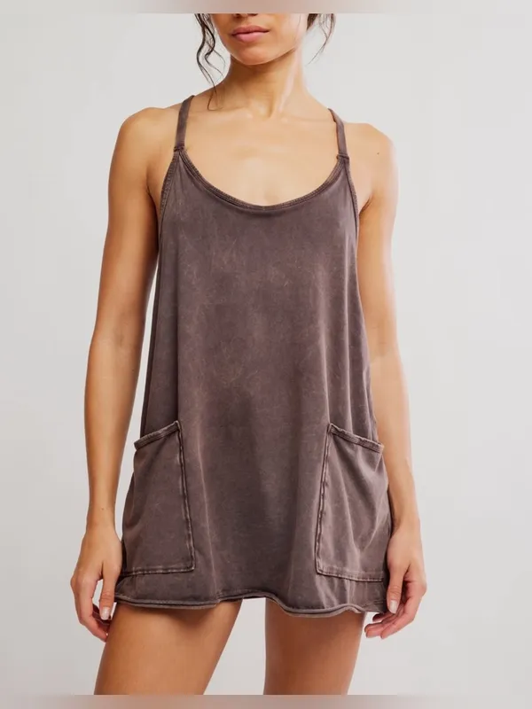 NWOT Free People FP Movement Hot Shot Mini Dress - Chocolate brown - Small - Image 3
